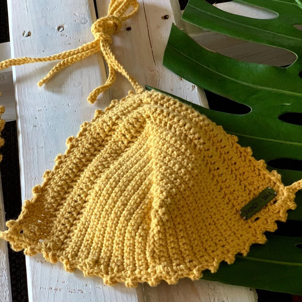 Boho Chic Organic Honey Mustard Hue Bikini Top